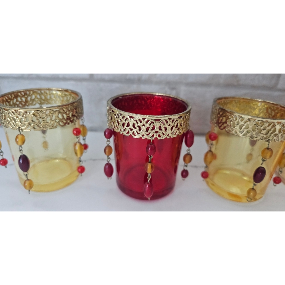PIER 1 Elegant Beaded Candle Holders Set - Picture 3 of 4